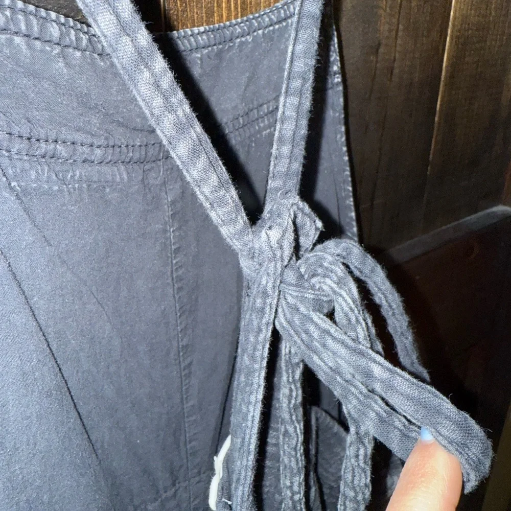 Easel Charcoal Gray Textured Fabric jumpsuit - Picture 8 of 9